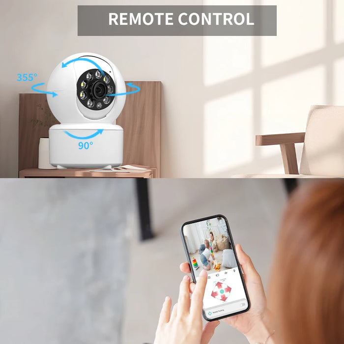 1080P Smart WIFI Security Protection Pet Baby Monitor Camera Full Color Night Vision Automatic Tracking Two-Way Audio ICSEE - Small to Tall Pet Co.