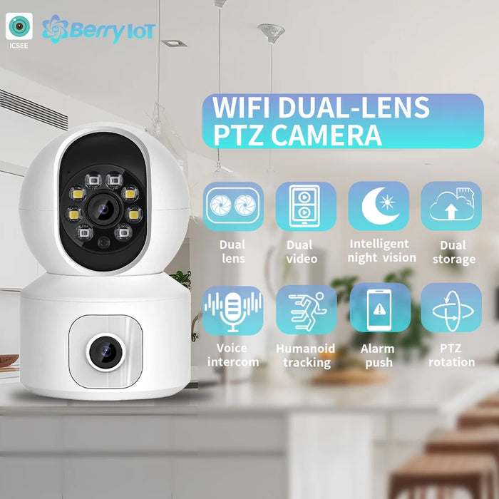 2K 4MP Smart Security Protection Wireless Monitoring  Indoor Baby Pet Monitor 2.4Gwifi Mini IP Camera PTZ Auto Tracking ICSEE - Small to Tall Pet Co.