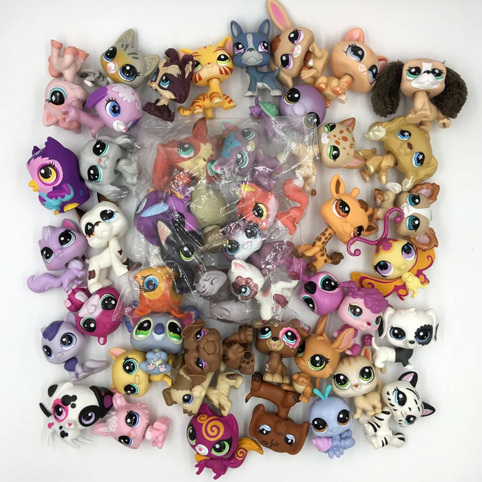 LPS CAT 10pcs/lot Mini Littlest pet shop Toys Cute Stands Cat Dog Rare Original Figure Bobble head toy Kitten Collie Spaniel - Small to Tall Pet Co.