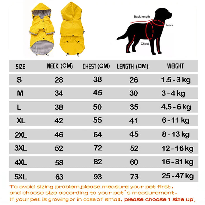 High Quality Waterproof Pet Dog Coat for Small Medium Large Dogs Windproof Jacket Dog Raincoat Dog Sport Hoodies Pet Clothes - Small to Tall Pet Co.