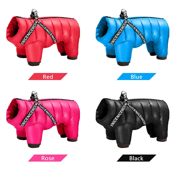 Winter Dog Clothes Super Warm Pet Dog Jacket Coat With Harness Waterproof Puppy Clothing Hoodies For Small Medium Dogs Outfit - Small to Tall Pet Co.