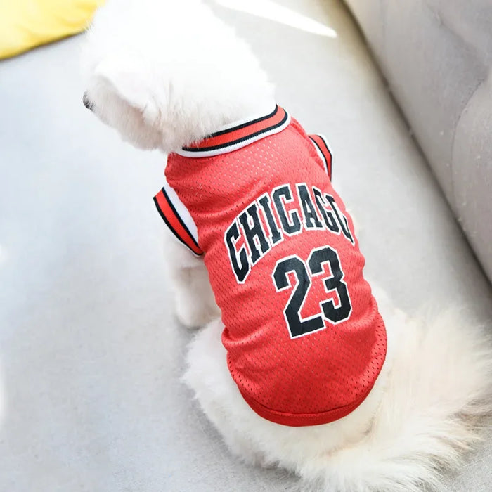 Mesh Breathable Dog Clothes Schnauzer Teddy Sport Large Dog Jersey Basketball Clothing Puppy T-Shirts Summer Pet Cat Shirts - Small to Tall Pet Co.