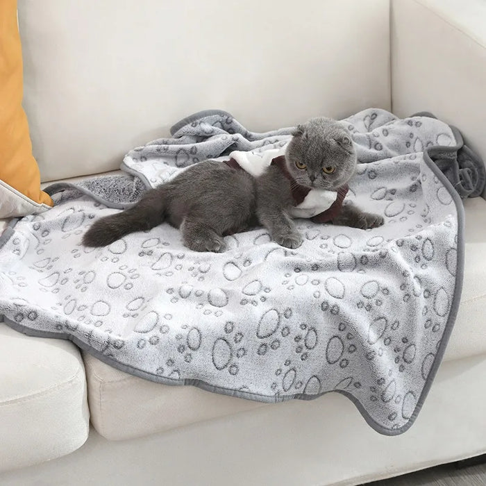 Flannel Pet Sleeping Blanket Soft Fluffy Dog Blanket Warm Breathable Cat Cover Blanket Comfortable Dog Cat Sleeping Sheet Mat - Small to Tall Pet Co.