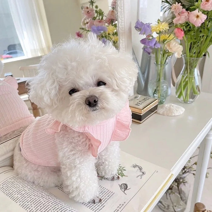 Cute Bow Dog Vest Teddy Puppy Pullover Summer Pet Clothes Breathable Two-legged Clothes Solid Color Cat Dog Clothes Pet Products - Small to Tall Pet Co.