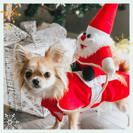 Medium Large Dog Dog Pet Christmas Clothes a Hacking Outfit Santa Doll Autumn and Winter Dog Costume Dog Clothes Winter - Small to Tall Pet Co.