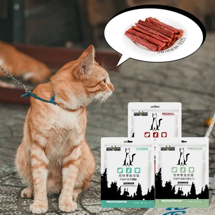 Special Cat Beef Jerky 100g Beef Strips for Cats Snacks Taurine Omega Nutrient Rich Calcium Teeth Grinding Hair Pretty Pet Food