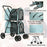 4-in-1 Double Pet Stroller for Dogs and Cats, 2 Detachable Carriers 4 Lockable Wheels Cat Strollers Pet Travel Cart, Collapsible - Small to Tall Pet Co.