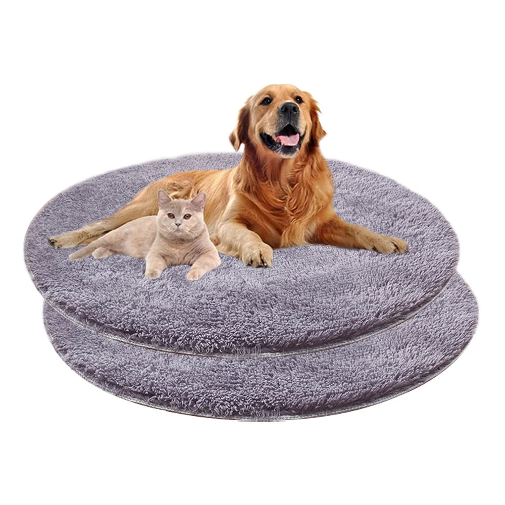 Round Dog Bed Mat Pet Sleeping Bed Soft Fluffy Long Plush Warm Pets Cushion For Small Medium Large Dogs Cat Sleeping Blanket Pad - Small to Tall Pet Co.