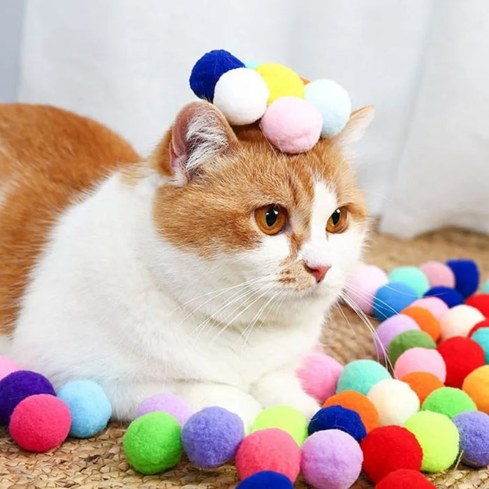 Plush Ball Shooting Gun Cat Toys Interactive Kittens Mini Pompoms Launcher Games Pet Accessories Supplies Indoor Cats Self Play - Small to Tall Pet Co.