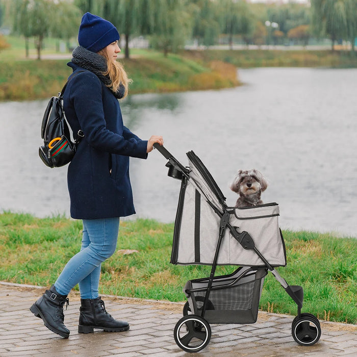 애완견 유모차 Portable pet trolleys 3 Wheels Pet Strollers Outdoor Travel Carrier Cat Dog Pet Cart Strollers - Small to Tall Pet Co.