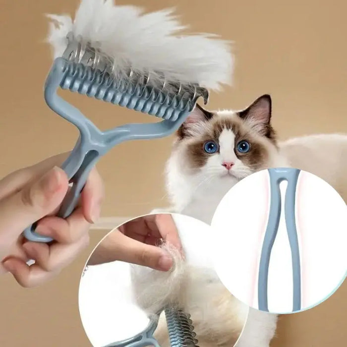 Cat brush Cat Fur Knot Cutter Pets Hair Removal Comb Dog Grooming Shedding Tools Double sided Stainless Brush Pet Products - Small to Tall Pet Co.