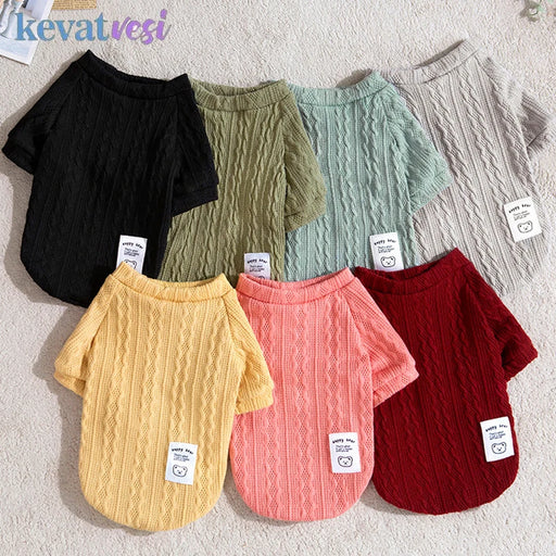 XS-2XL Dog Clothes Autumn Winter Dog Sweater Round Neck Pet Clothes for Small Medium Dogs Warm Soft Puppy Clothes Pet Supplies - Small to Tall Pet Co.