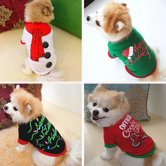 Christmas Dog Clothes New Year Pets Dogs Clothing For Small Medium Dogs Costume Chihuahua Pet Shirt Warm Dog Clothing Yorkshire - Small to Tall Pet Co.