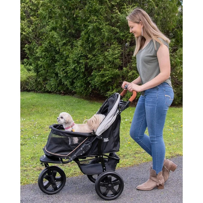 No-Zip AT3 Pet Stroller for Cats/Dogs, Zipperless Entry, Easy One-Hand Fold, Jogging Tires, Removable Liner, Cup Holder - Small to Tall Pet Co.