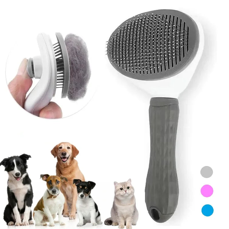 Self-cleaning Pet Hair Remove Comb Cat Slicker Brush Pet Hair Removal Comb For Cats Grooming Brushes Dog Combs Cat Accessories - Small to Tall Pet Co.