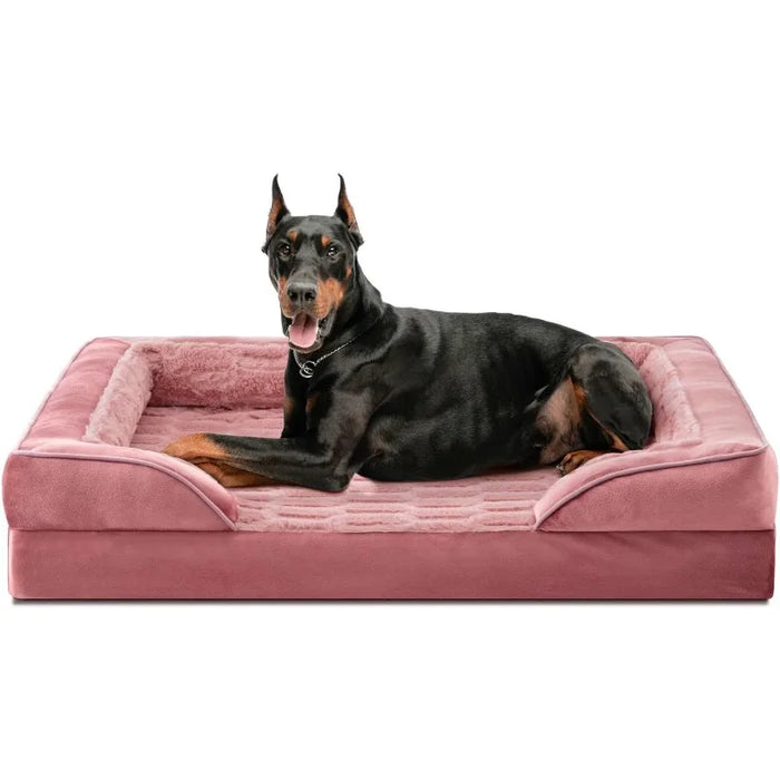 Orthopedic Bed for Large Dogs,Washable Dog Beds Dog,Comfy Supportive Foam Pet Couch Bed with Removable Washable Cover - Small to Tall Pet Co.