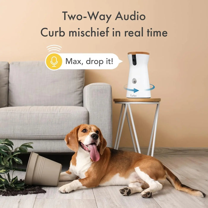 360° Dog Camera: Home Security Camera with Barking Alerts, Rotating Pet Treat Camera with Phone App - Small to Tall Pet Co.