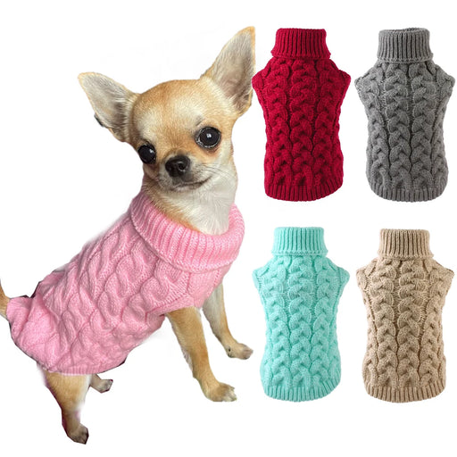 Classic Solid Chihuahua Puppy Dog Sweater for Small Dogs Winter Warm Pet Clothes Yorkshire Schnauzer Pullovers disfraz de perro - Small to Tall Pet Co.