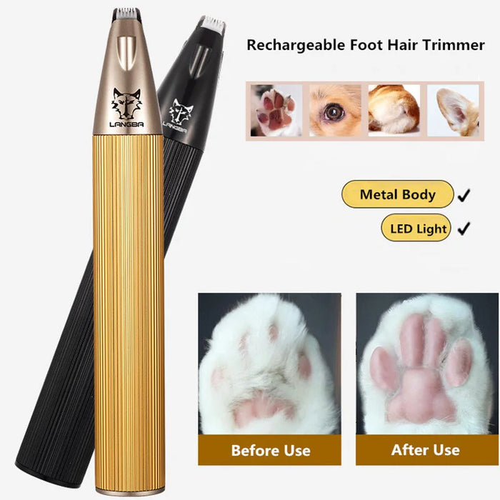 Aluminum Alloy  Clipper Rechargeable Pet Foot Hair Trimmer For Dog/Cats Grooming and Care Electric Hair Cutting Machine 2 Colors - Small to Tall Pet Co.