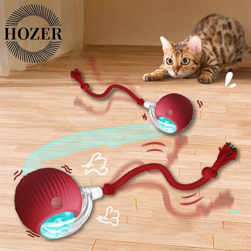 Cat Interactive Ball Toys Automatic Rolling Ball Faux Tail Rechargeable Smart Pet Electric Toy Dog Cat Training Imitate Mouse - Small to Tall Pet Co.