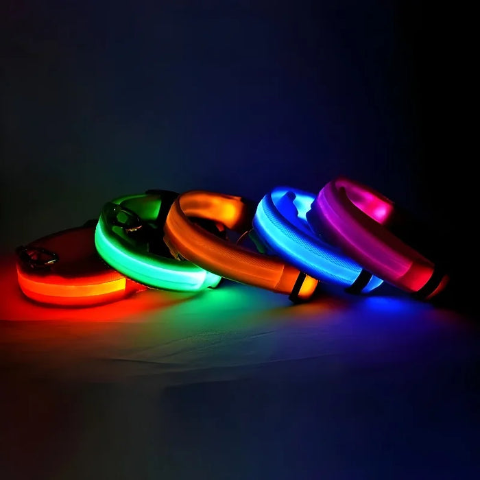 LED Dog Collar – Night Safety, Glow-in-the-Dark, Flashing Light for Pets