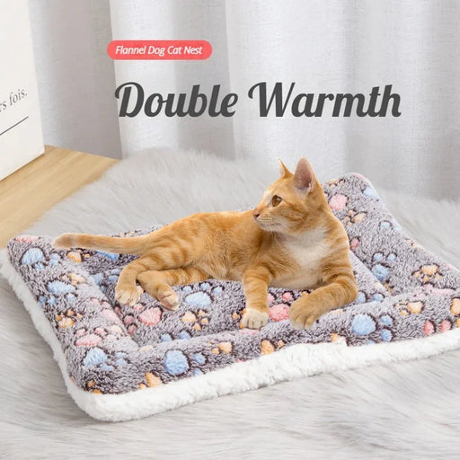 Double-sided Pet Mat Mats Short Plush Pet Sleeping Bed for Cats Small Dogs Cute Pet Pad Blanket Warm Kitten Cushion Cat Sofa Bed - Small to Tall Pet Co.