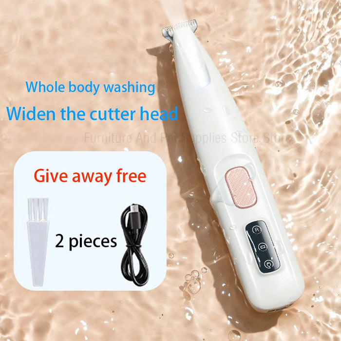 New Dog Paw Trimmer with LED Light Fully Waterproof Pet Hair Trimmer with LED Display Dog Clippers for Grooming 18mm Widen Blade - Small to Tall Pet Co.