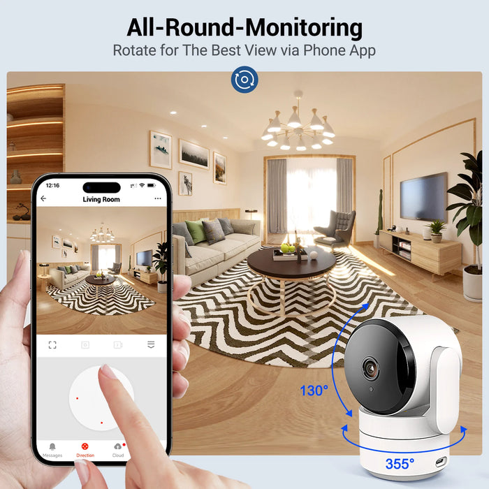 Tuya 1080P Wifi Camera Indoor 360 PTZ Pet Baby Monitor IR Night Vision Ai Detect P2P Surveillance IP Cameras with Google Alexa - Small to Tall Pet Co.