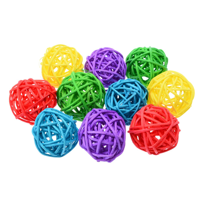 10pcs/lot Multicolor Color Sepak Takraw Parrot Chewing Toy Ball Pet Bird Scratching Toy Pet Chewing Toy Bird Supplies - Small to Tall Pet Co.