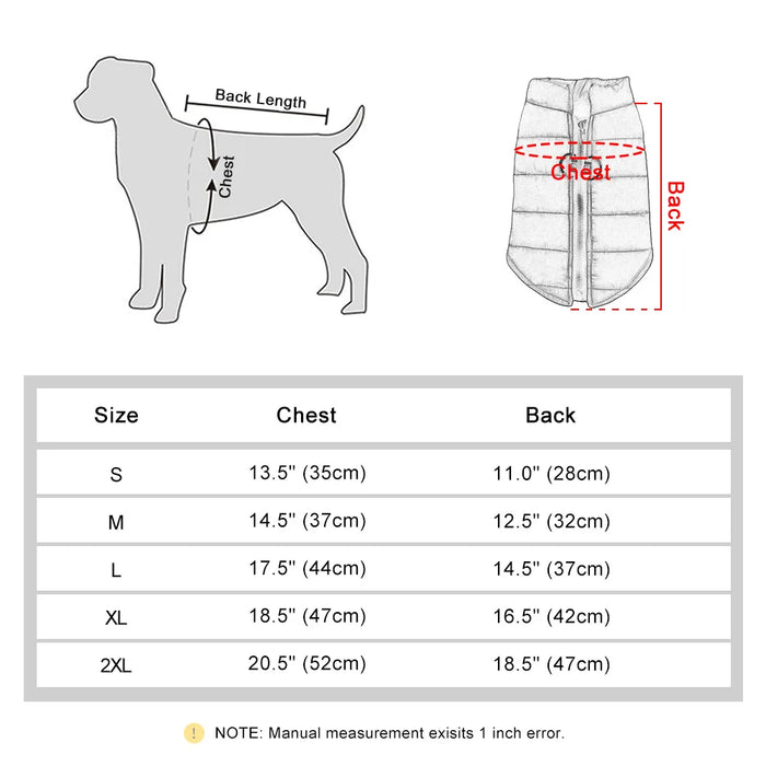 Warm Cotton Dog Vest Clothes Chihuahua Pug Pet Clothing Autumn Winter Dogs Jacket Coat Outfit For Small Medium Dogs Cats Pug - Small to Tall Pet Co.