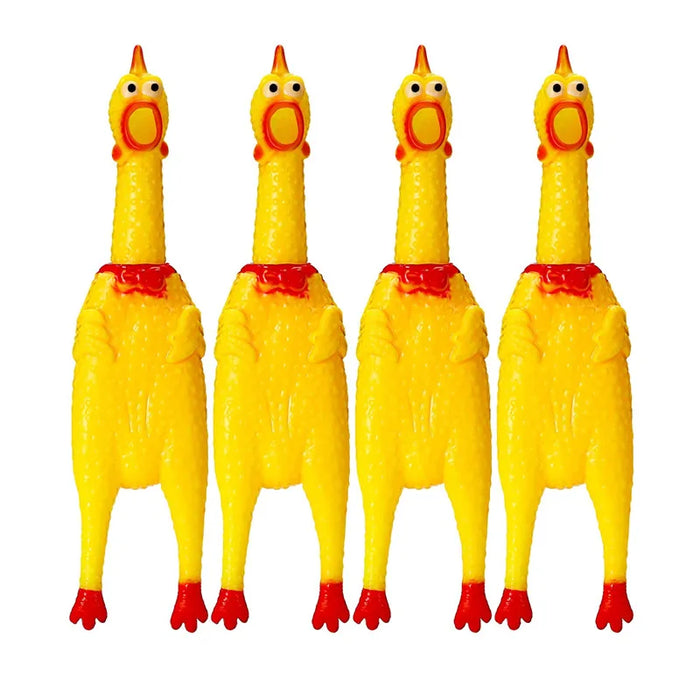 Funny Cartoon Rubber Screaming Chicken Big Dog Puppy Interactive Chewing Dog Toy Cleaning Teeth Dog Excited Pet Squeaker Toys - Small to Tall Pet Co.