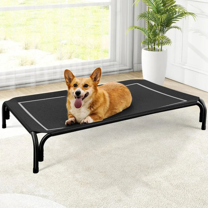 Elevated Dog Bed, Raised Outdoor Dog Bed for Large Sized Dog, Portable Cooling Pet Cot with Breathable & Washable Mesh, - Small to Tall Pet Co.