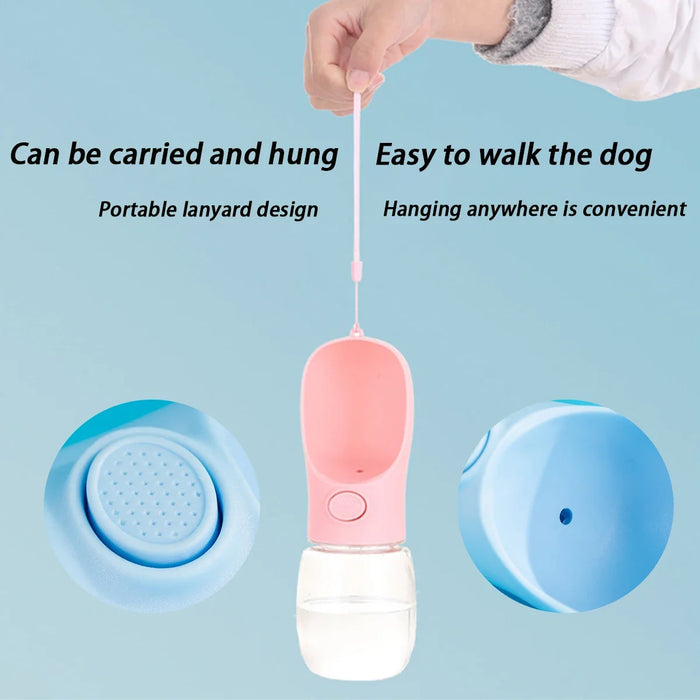 Portable drinking water supplies for dogs and cats, food grade materials, outdoor portable pet water bottles that can be hung