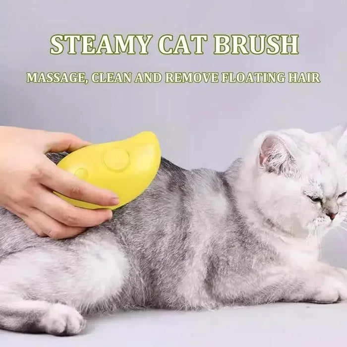 Cat Dog Steamy Brush Steam Brush Electric Sprayer for Massage Pet Grooming tool Shedding 3 in 1 Electric Sprays Massage Combs - Small to Tall Pet Co.