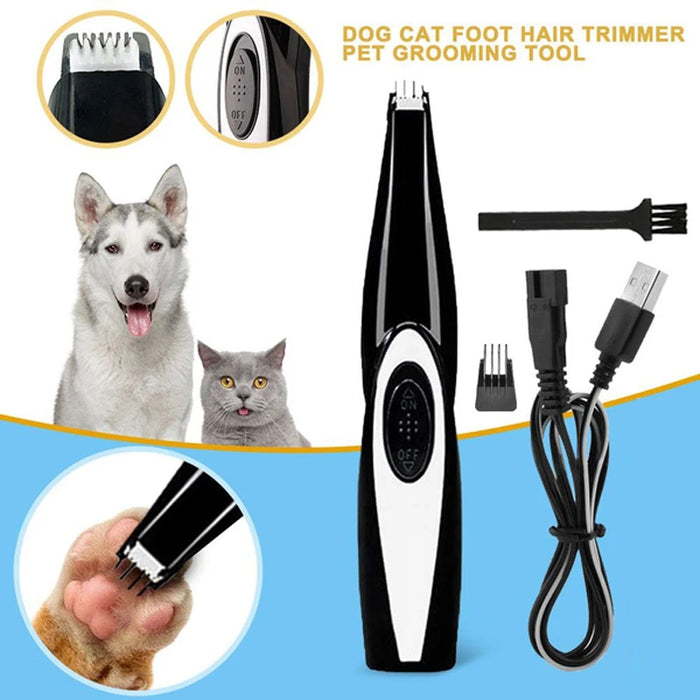 Rechargeable Pet Clipper Ear Eyes Hair Trimmer Clipper Dog Cat Paw Electric Clippers Low Noise Fur Grooming Kits Cutting Machine - Small to Tall Pet Co.