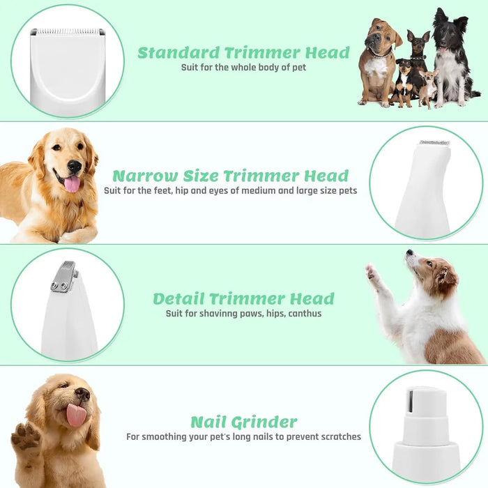 4 in 1 Pet Electric Clipper USB Charging Dog Clipper Nail Trimmer Cat and Dog Hair Care Beauty Clipper Pet Hair Cleaning Tool - Small to Tall Pet Co.