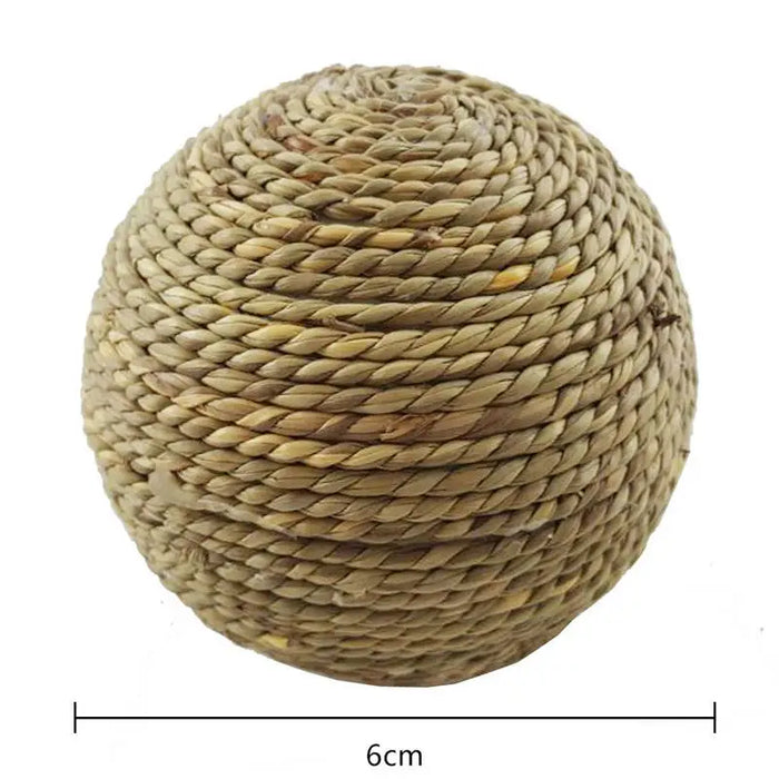 6cm Pet Chew Toy Natural Grass Ball For Rabbit Hamster Guinea Pig For Tooth Cleaning Supplies Small Pet Toys Rabbit Accessories - Small to Tall Pet Co.