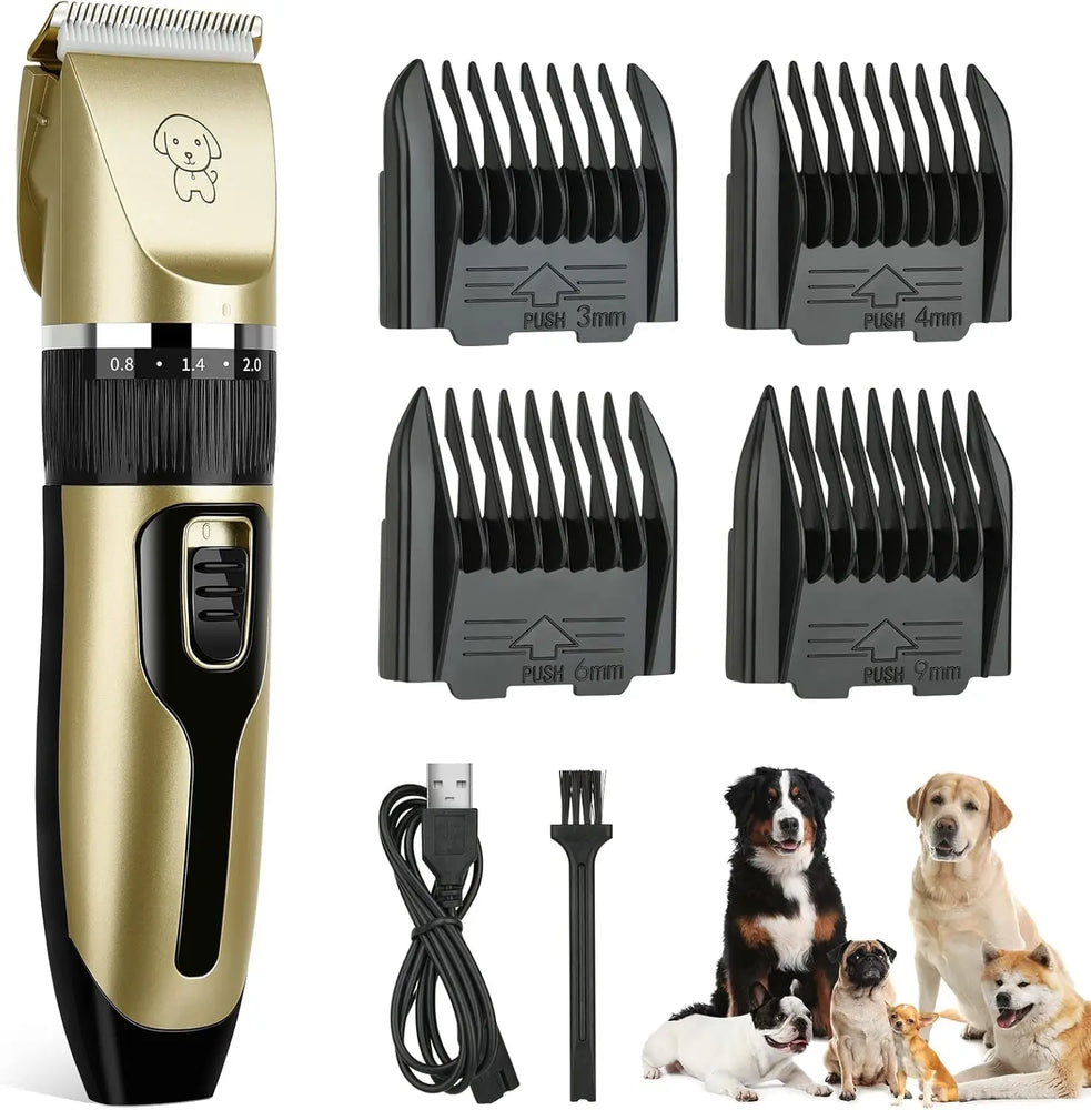 Dog Clipper Dog Hair Clippers Grooming Pet Cat Haircut Trimmer Shaver Set Cordless Rechargeable Professional Dog Hair Trimmer - Small to Tall Pet Co.