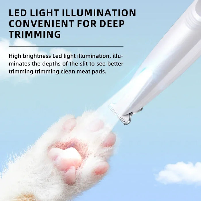 New Dog Paw Trimmer with LED Light Fully Waterproof Pet Hair Trimmer with LED Display Dog Clippers for Grooming 18mm Widen Blade - Small to Tall Pet Co.