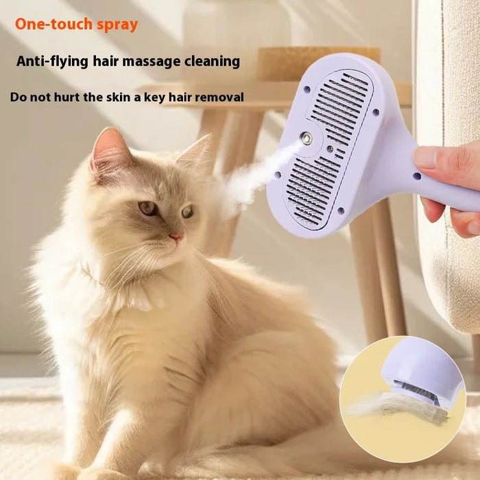 Pet Cat Hair Removal Comb Release Button Massage Grooming Brush USB Rechargeable Comb Dog Spray Grooming Cleaning Tool - Small to Tall Pet Co.