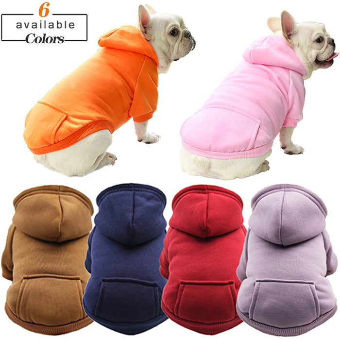 Dog Winter Hooded Sweatshirt for Small and Medium Doggy Pet Coat Puppy Cat Jacket Clothes Chihuahuas French Bulldog Costume - Small to Tall Pet Co.