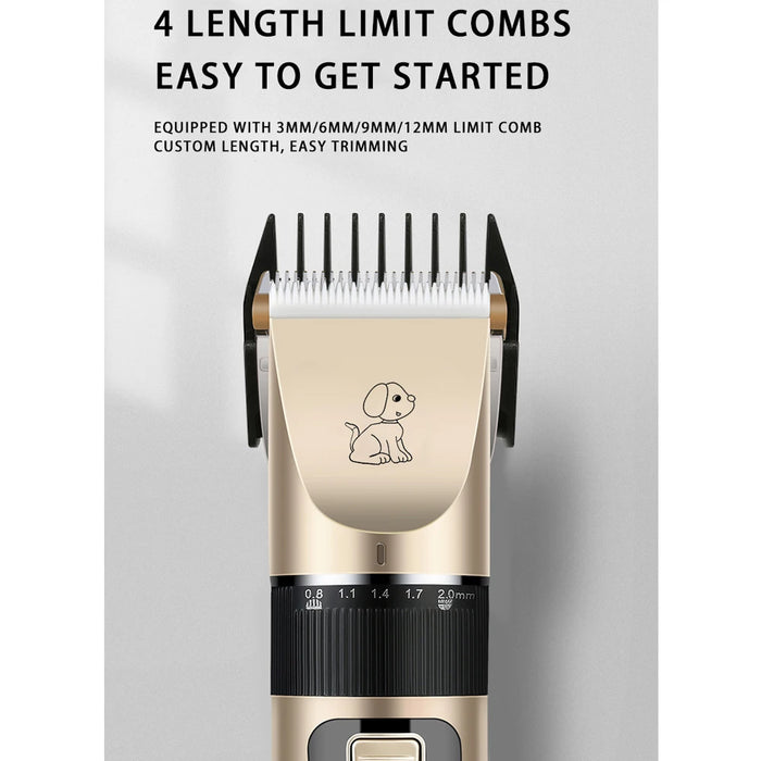 Professional Cat Dog Hair Clipper Grooming Kit Rechargeable Pet Hair Trimmer Shaver Set Animals Hair Cutting Machine Low-Noise - Small to Tall Pet Co.