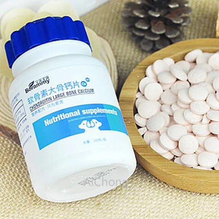 180 Tablets Pet Dog Chondroitin Large Bone Calcium Strong Bone Healthy Growth Puppies Nutrition Supplement