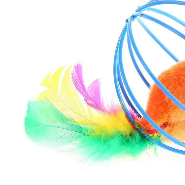 Cat Toy Funny Pet Cat Kitten Playing Mouse Rat Mice Ball Cage Toys Pet Supplies Random Color - Small to Tall Pet Co.