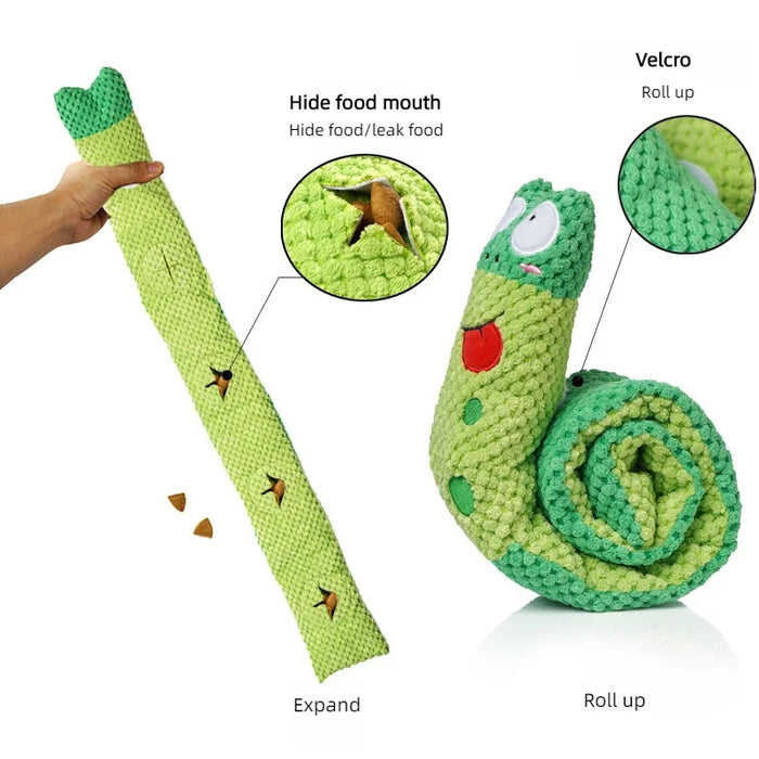 Dog Puzzle Toy Plush Sound Toys Foldable Snail Sniffing Interactive Squeak Food Molar Dog Pet Toy Supplies for Foraging Training - Small to Tall Pet Co.