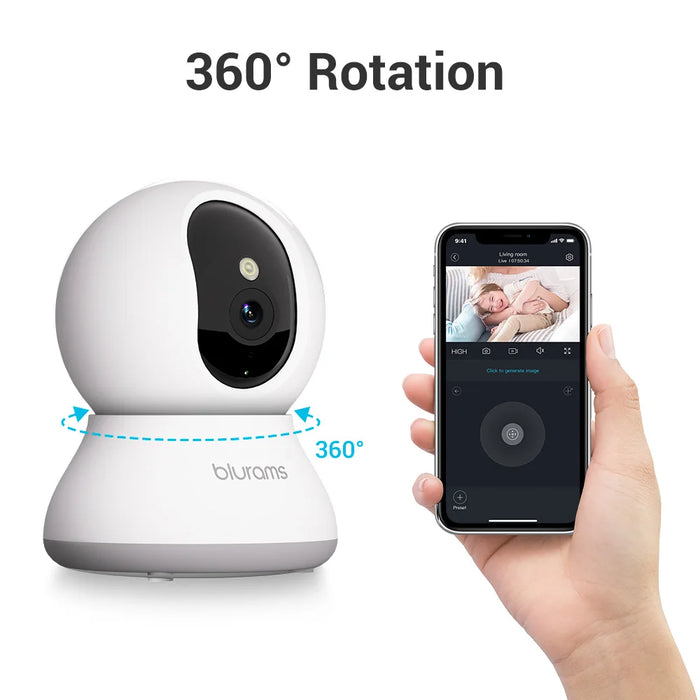 blurams Pet Camera 2K, 360° Indoor Security Camera, Dog Camera with Phone App, PTZ Cameras for Home Security Indoor, 2-Way Audio - Small to Tall Pet Co.