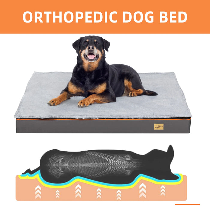 Dog Bed M L XL 2XL 3XL Waterproof Orthopedic Pet Bed Cushion for Indoor Dog Crate Kennels Mat with Washable Cover - Small to Tall Pet Co.