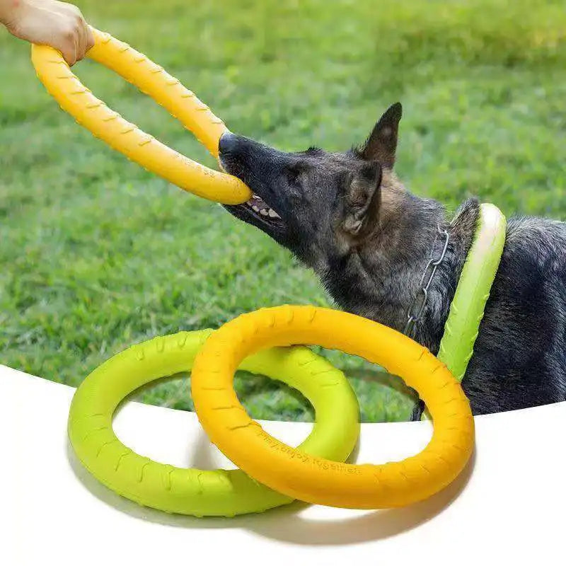 Dog Toys Pet Flying Disk Training Ring Puller Anti-Bite Floating Interactive Supplies Dog Toys Aggressive Chewing - Small to Tall Pet Co.