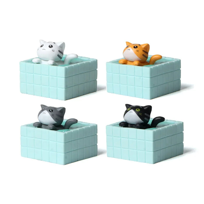 Soak in Hot Springs Cat Ornament Mini Figurines Kitten Statue Gift Toy for Kids Children Baby Room Home Decoration Garden Tools - Small to Tall Pet Co.