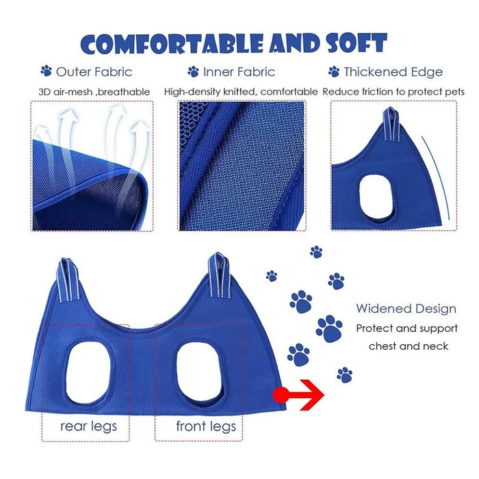 Dog Cat Grooming Hammock Fixed Bath Bag for Nail Cutting Anti Scratch Cat Trimming Restraint Bag Cat Beauty Hanging Pet Supplies - Small to Tall Pet Co.